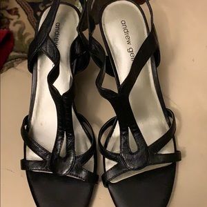 Black patent leather sandals